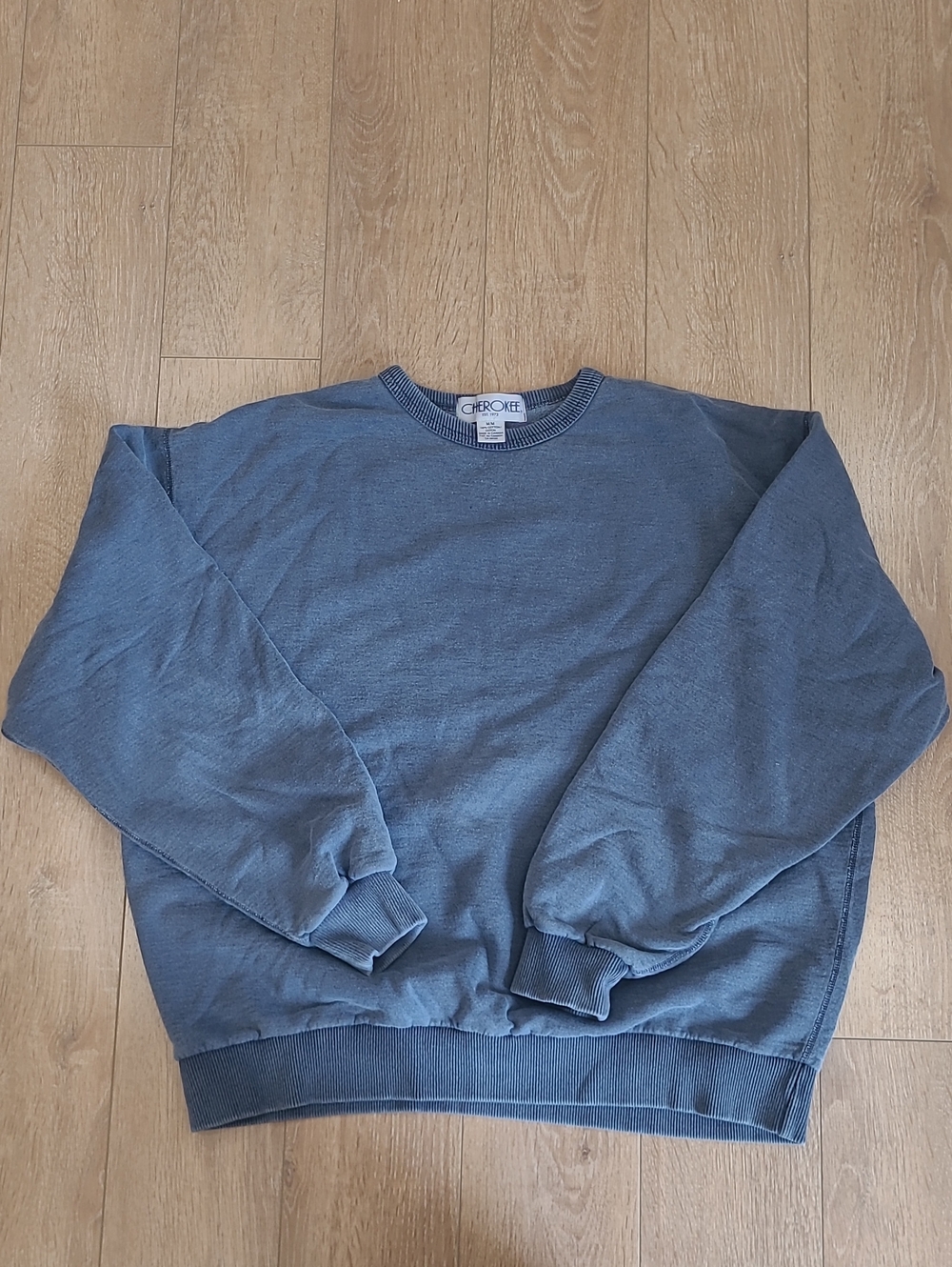 90's Cherokee Men's Crewneck Sweater - Slate Blue Made In Canada